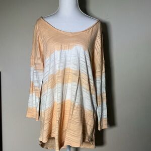 Mudd Peach and White Tunic Top